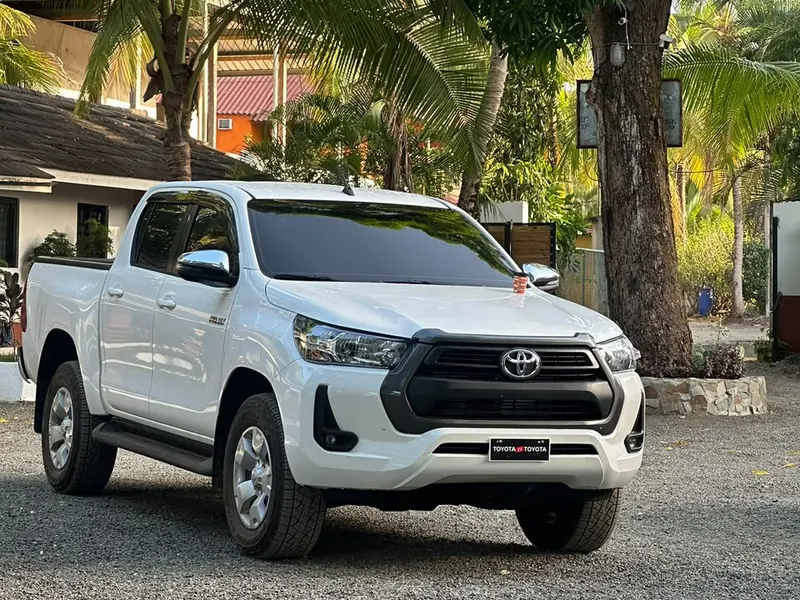 White Toyota Hilux pickup